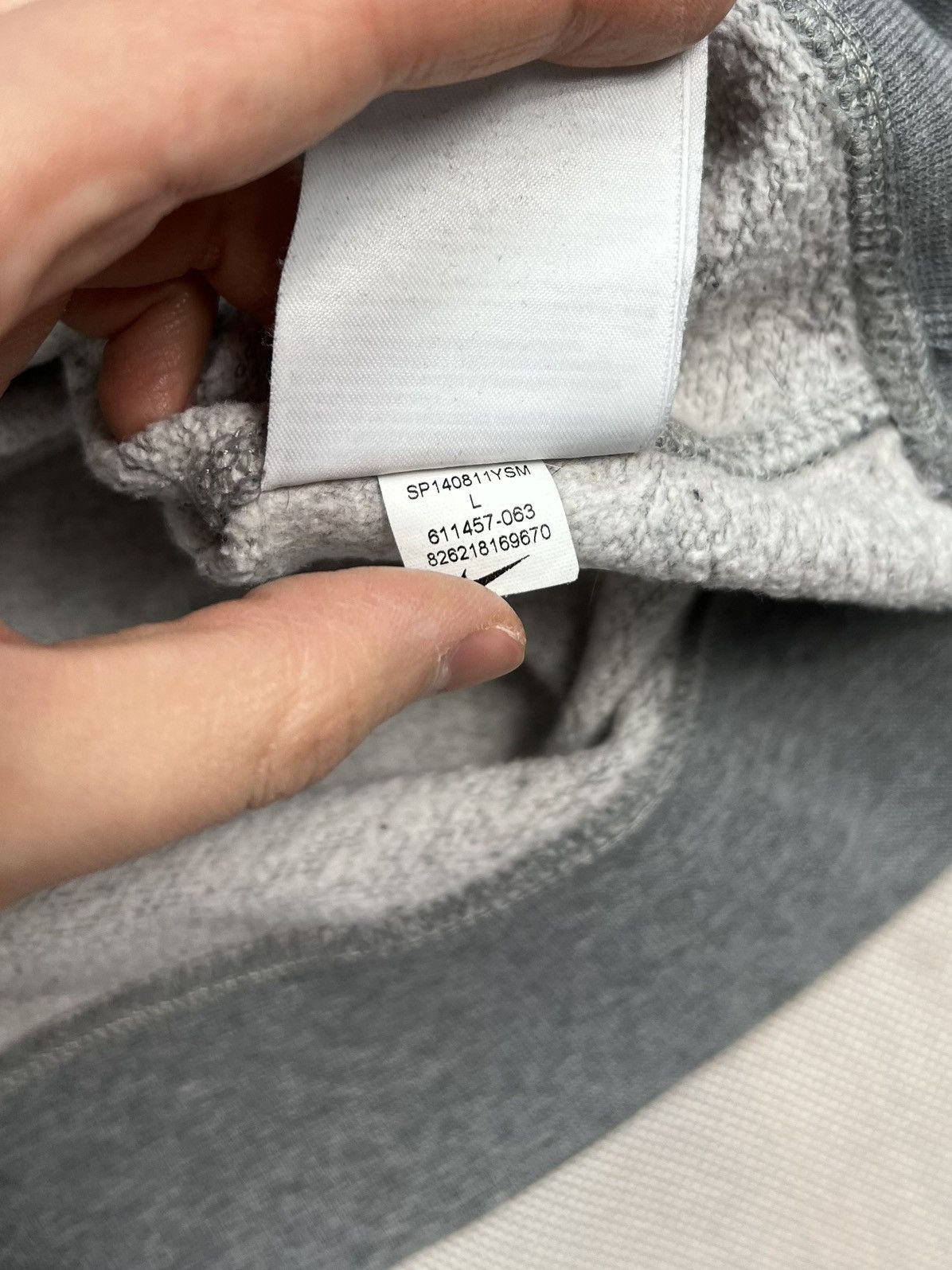 Nike Hoodie Nike small logo swoosh y2k grey Size US L / EU 52-54 / 3 - 3 Thumbnail