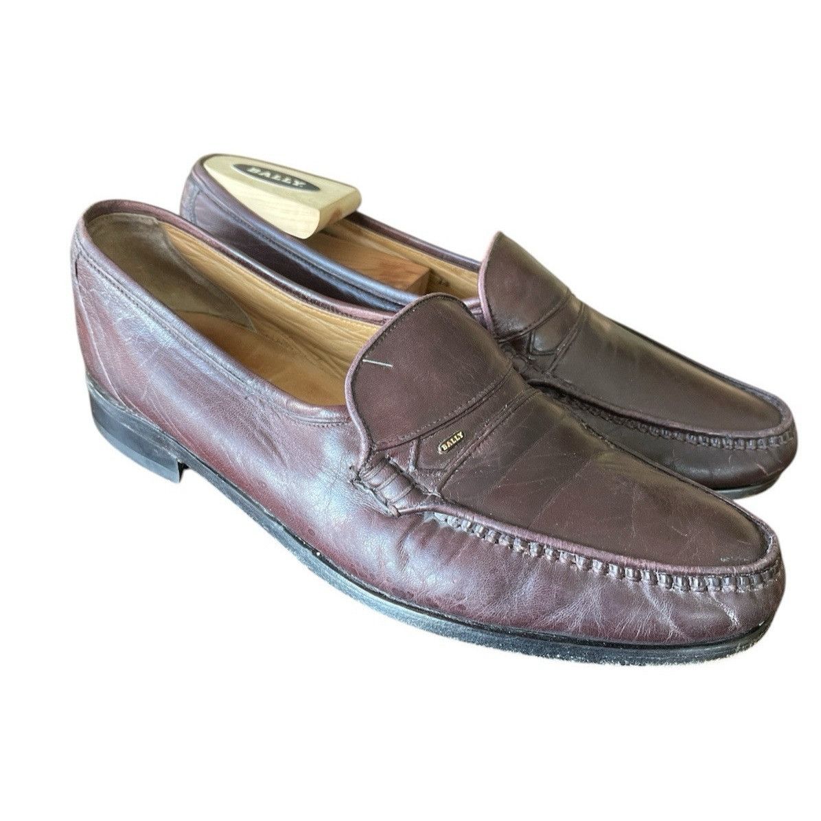 Bally Bally Made in Switzerland Leather Dress Loafers Shoes Brown Size US 9 / EU 42 - 1 Thumbnail