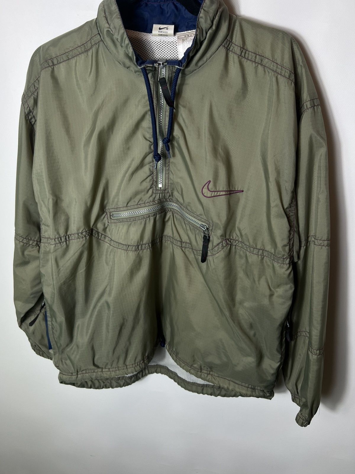 Nike Vintage 90s y2k streetwear Nike Anorak Jacket Big Swoosh Size US S / EU 44-46 / 1 - 3 Thumbnail