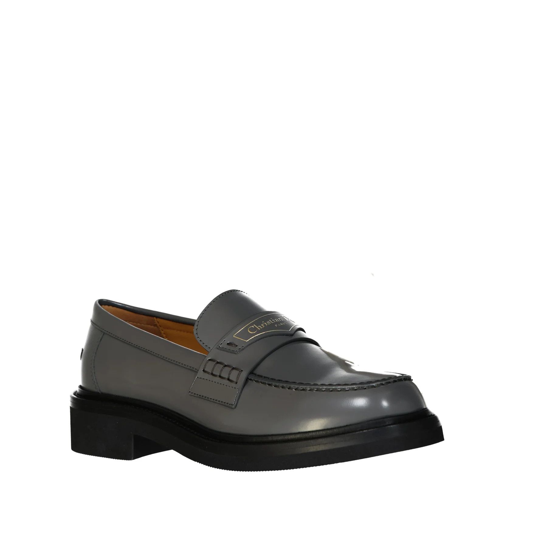 Dior os11x0624 Leather Logo Loafers in Grey Size US 7.5 / IT 37.5 - 2 Thumbnail