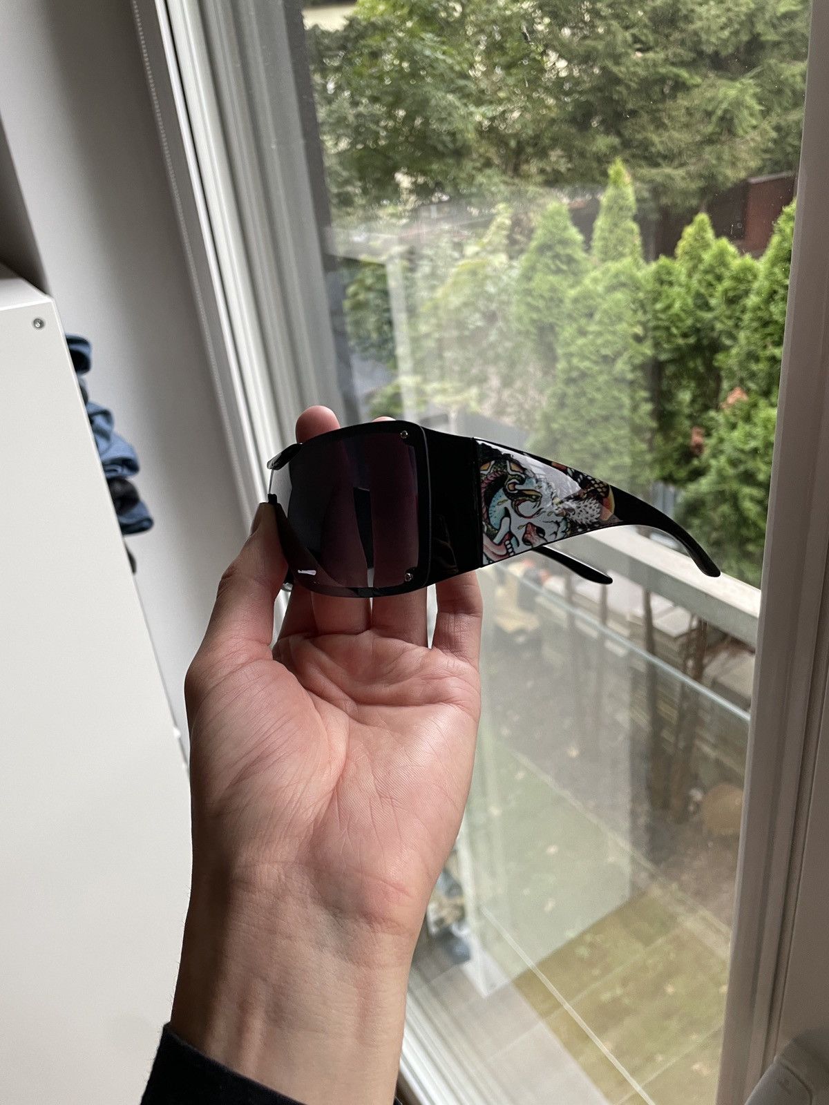 Vintage Vintage Ed Hardy Glasses Y2K Avant Garde Big Logo Japanese Size ONE SIZE - 3 Thumbnail