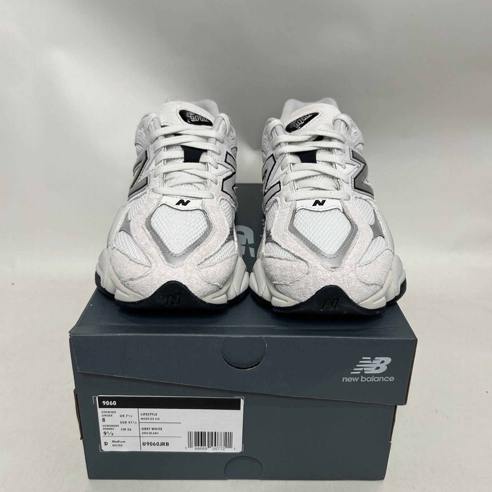 New Balance New Balance 9060 'White Black Metallic Silver' U9060JRB Size US 8 / EU 41 - 2 Thumbnail