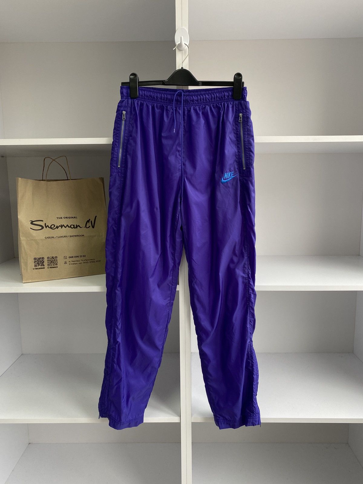 Nike × Vintage Vintage 80s Nike Windbreaker Track Pants Men’s Medium Size US 31 - 1 Thumbnail