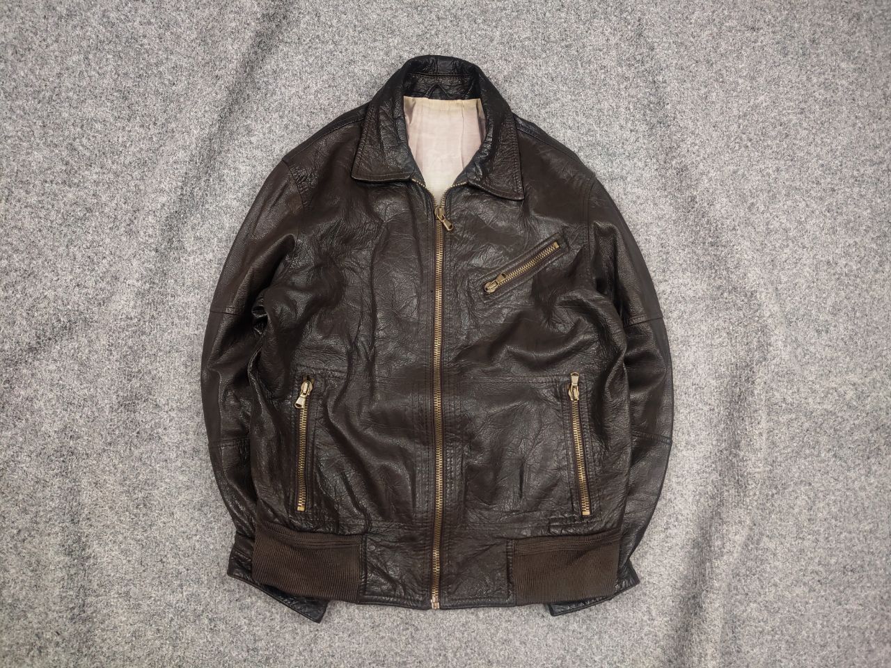 Brian Dales Brian Dales Dark Brown leather Zip Pocket Vintage Jacket Size US M / EU 48-50 / 2 - 1 Thumbnail