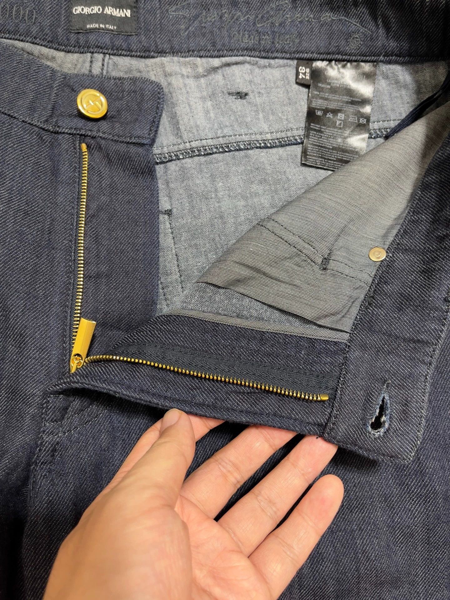 Giorgio Armani Giorgio Armani Men's Limited Edition Wide Leg Denim 34 Size US 34 / EU 50 - 4 Thumbnail