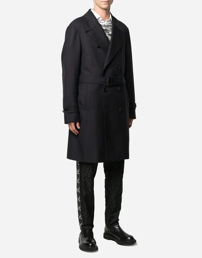 Dolce & Gabbana o1y0125 Double-Breasted Pea Coat in Black Size US L / EU 52-54 / 3 - 3 Thumbnail