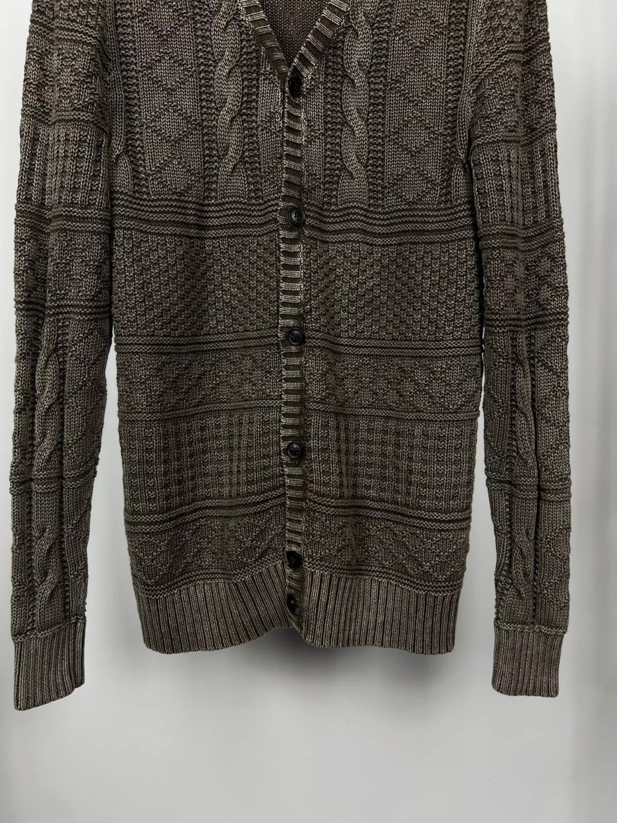 Allsaints Allsaints Valkyrie Cardigan Men's Cable Knit Cotton Sweater Size US M / EU 48-50 / 2 - 3 Thumbnail