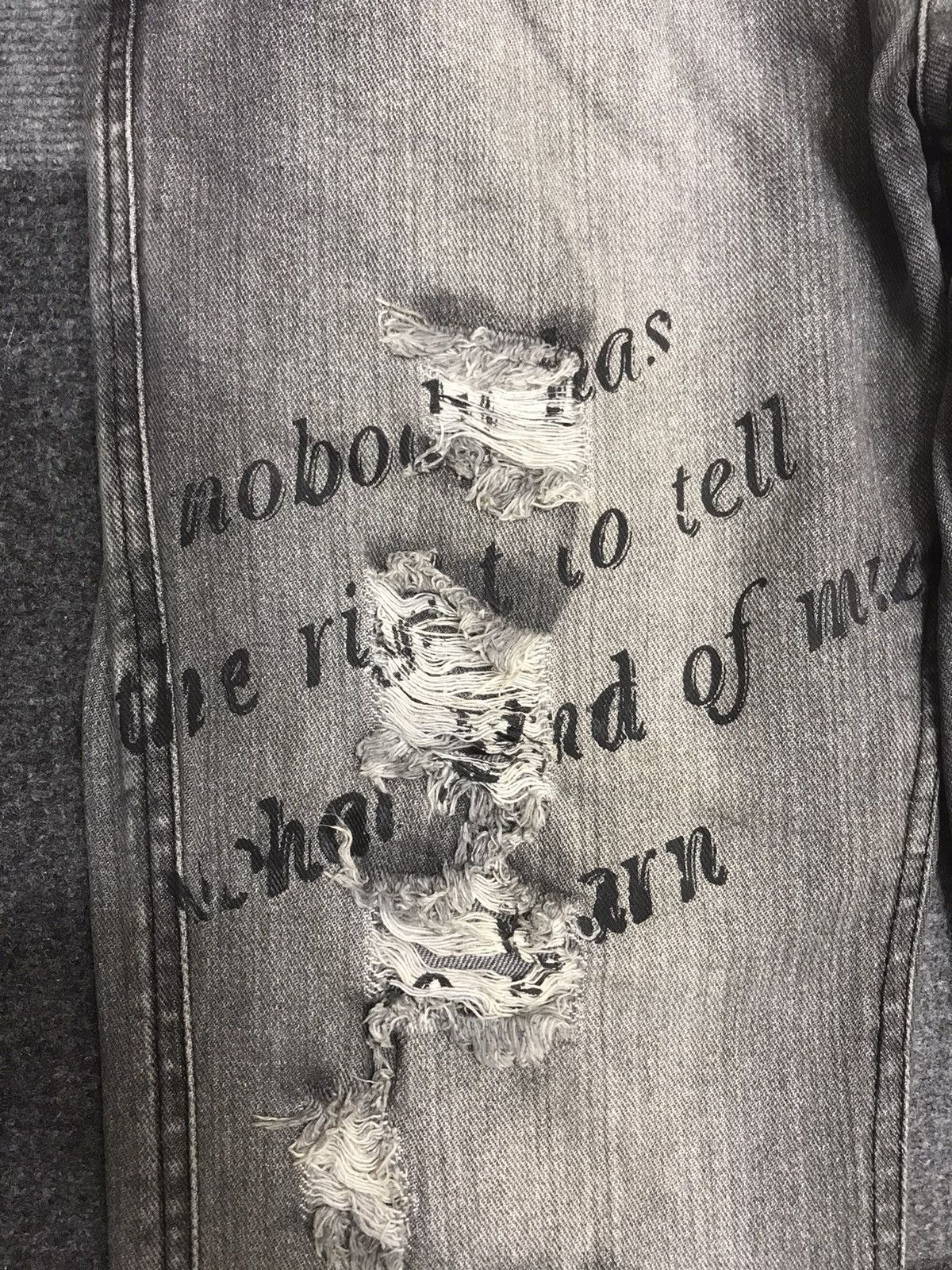 Japanese Brand 💥DOUBLE WAIST💥LAD Japan Black Wash Distressed Denim F259 Size US 32 / EU 48 - 13 Thumbnail