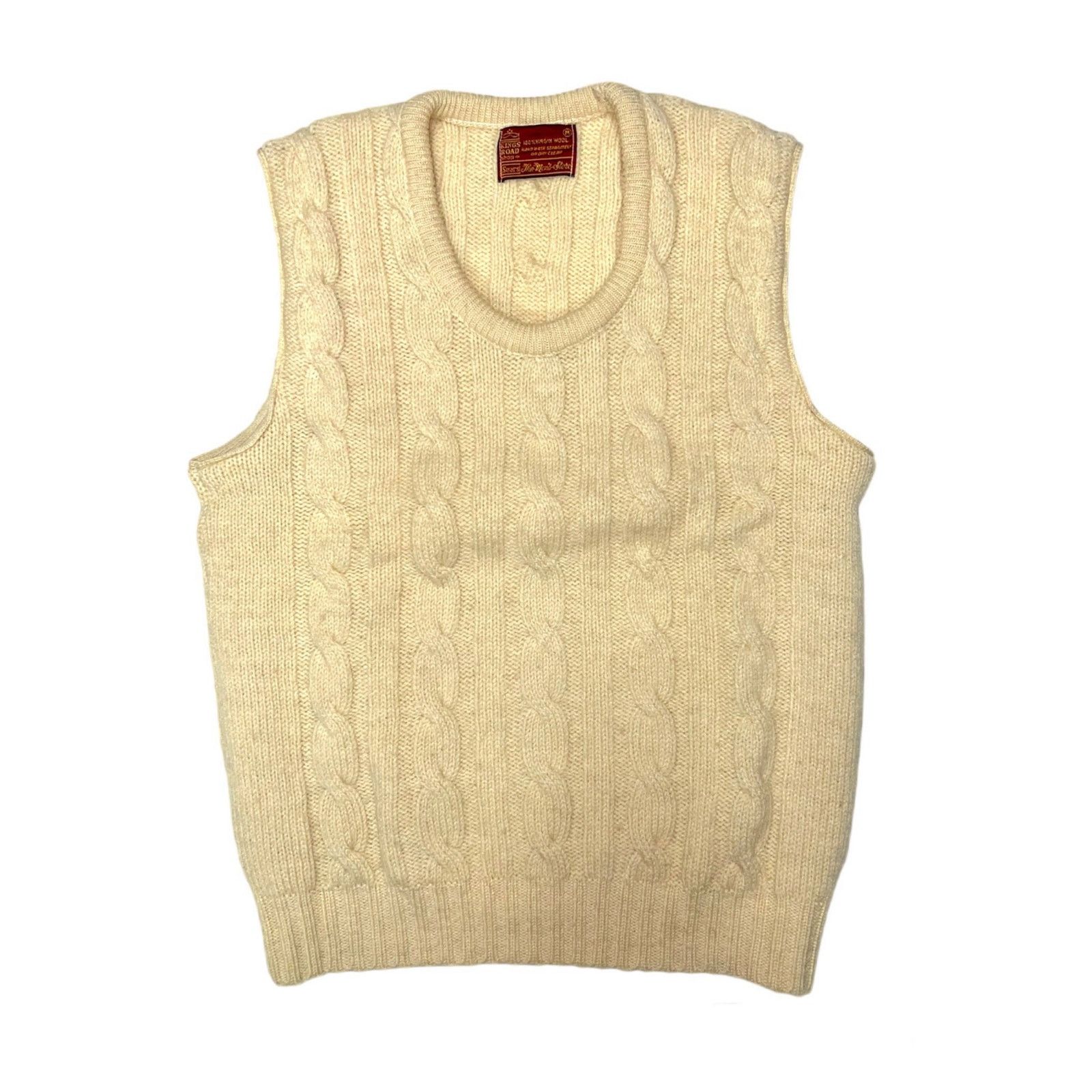 Sears Vintage Sears Kings Road Wool Cable Knit Sweater Vest Size US M / EU 48-50 / 2 - 1 Thumbnail