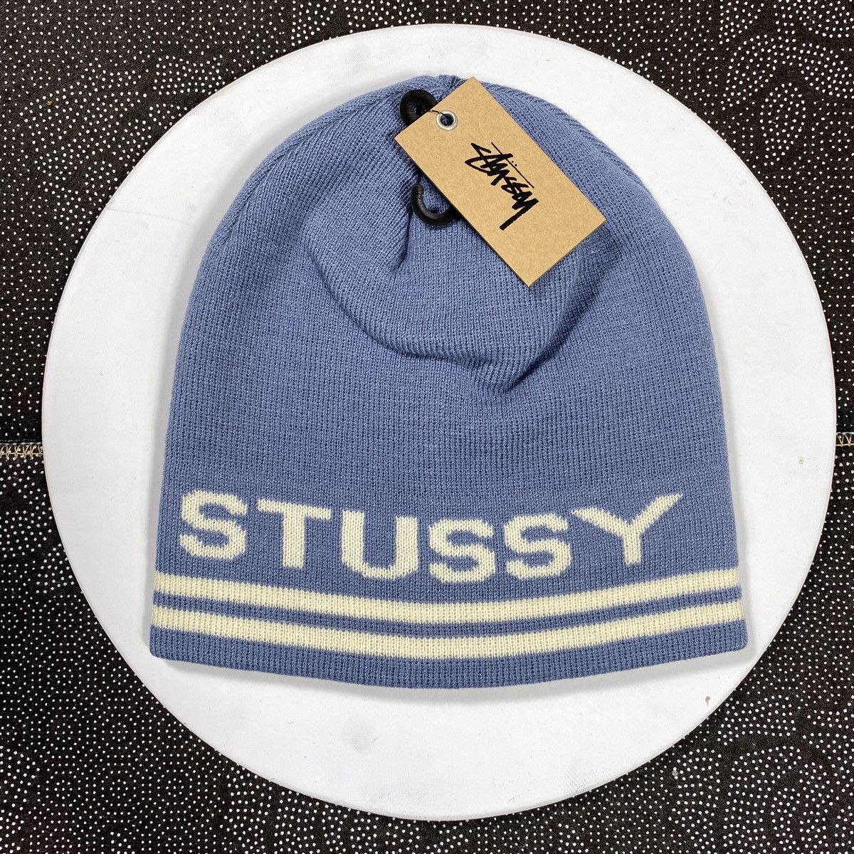 Pre-owned Stussy X Vintage Stussy Jacquard Stripe Skullcap Beanie