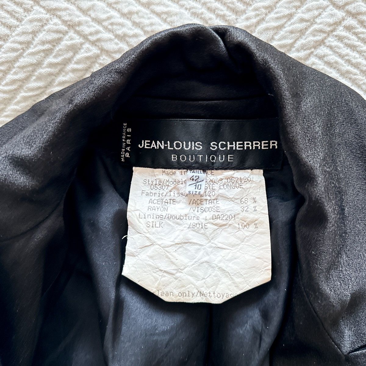 Designer × Jean-Louis Scherrer × Vintage Jean Louis Scherrer Boutique Paris Black Blazer 90's Size L / US 10 / IT 46 - 7 Thumbnail