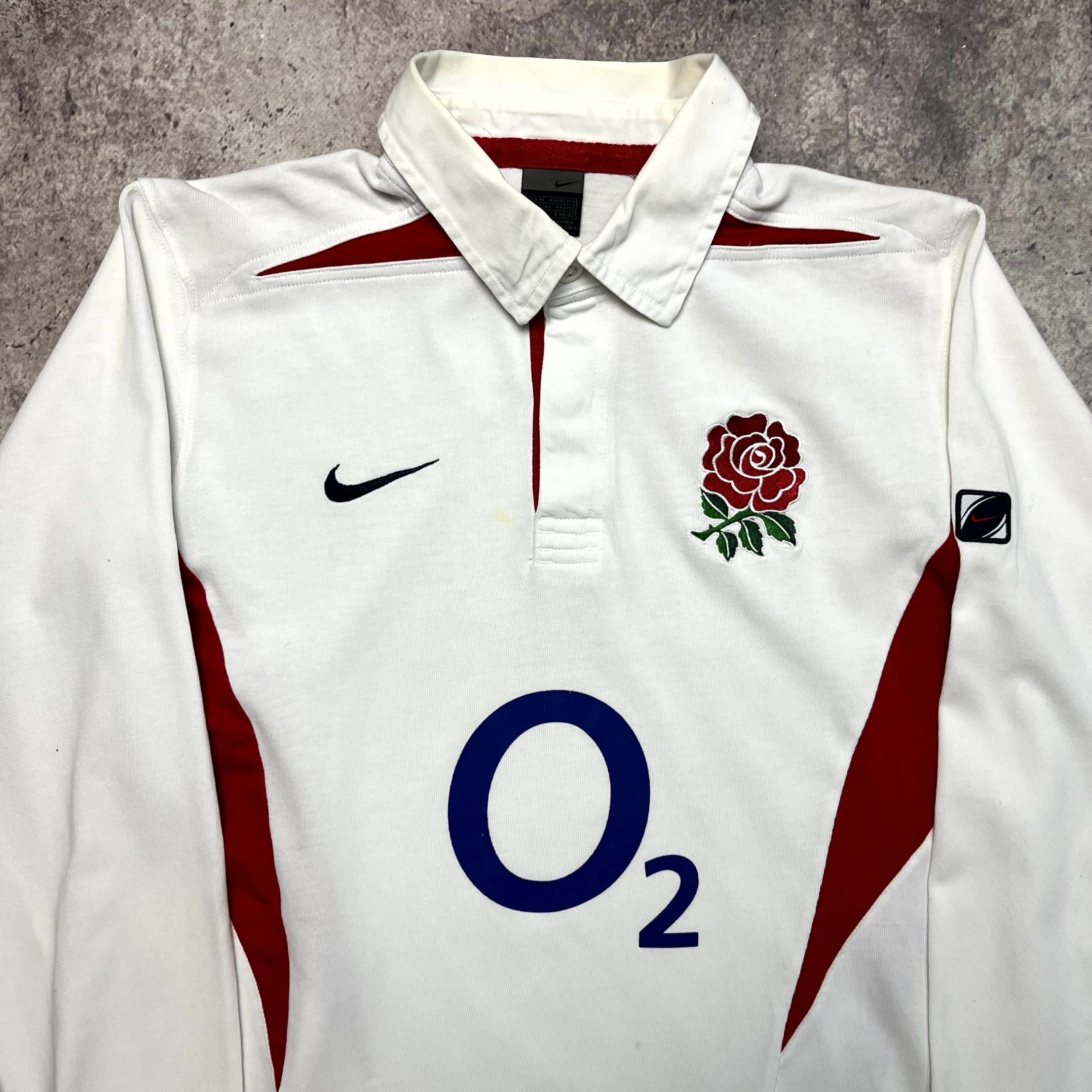 Nike Y2K Nike England Polo Longsleeve Shirt White Jersey Size M Size US M / EU 48-50 / 2 - 2 Thumbnail