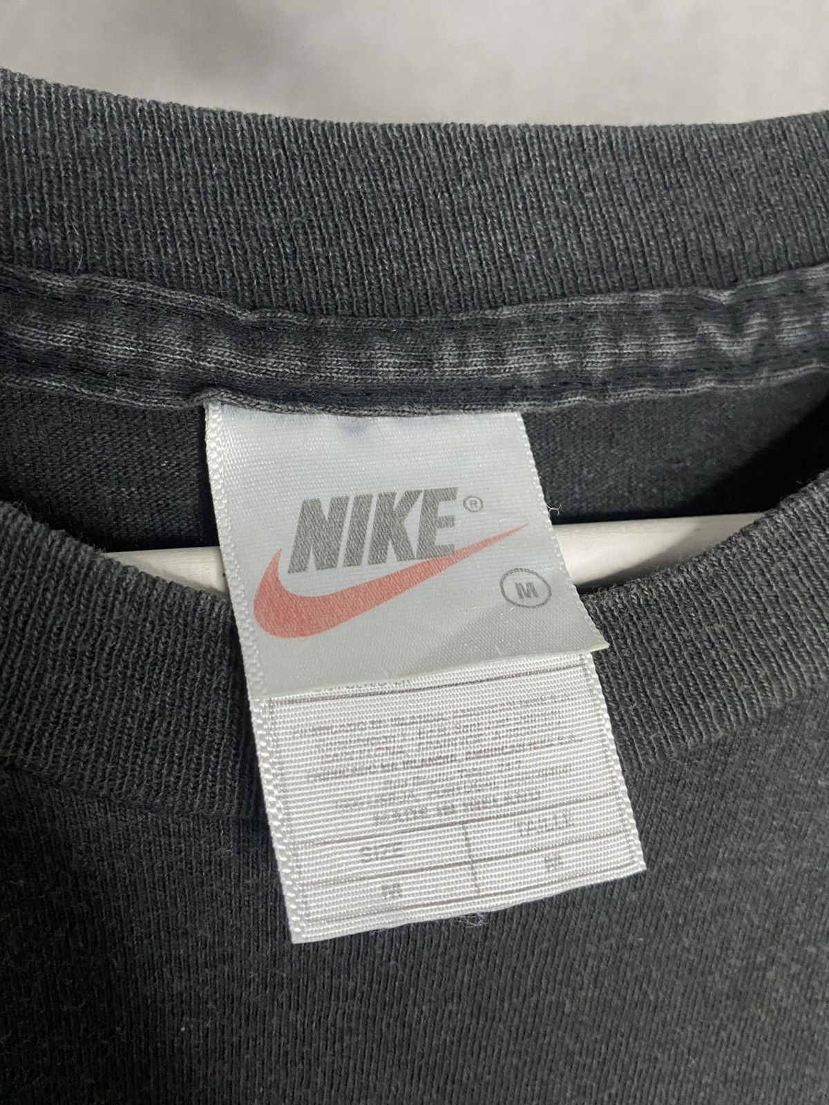 Nike × Vintage Nike vintage 90s swoosh black t shirt size M Size US M / EU 48-50 / 2 - 2 Thumbnail