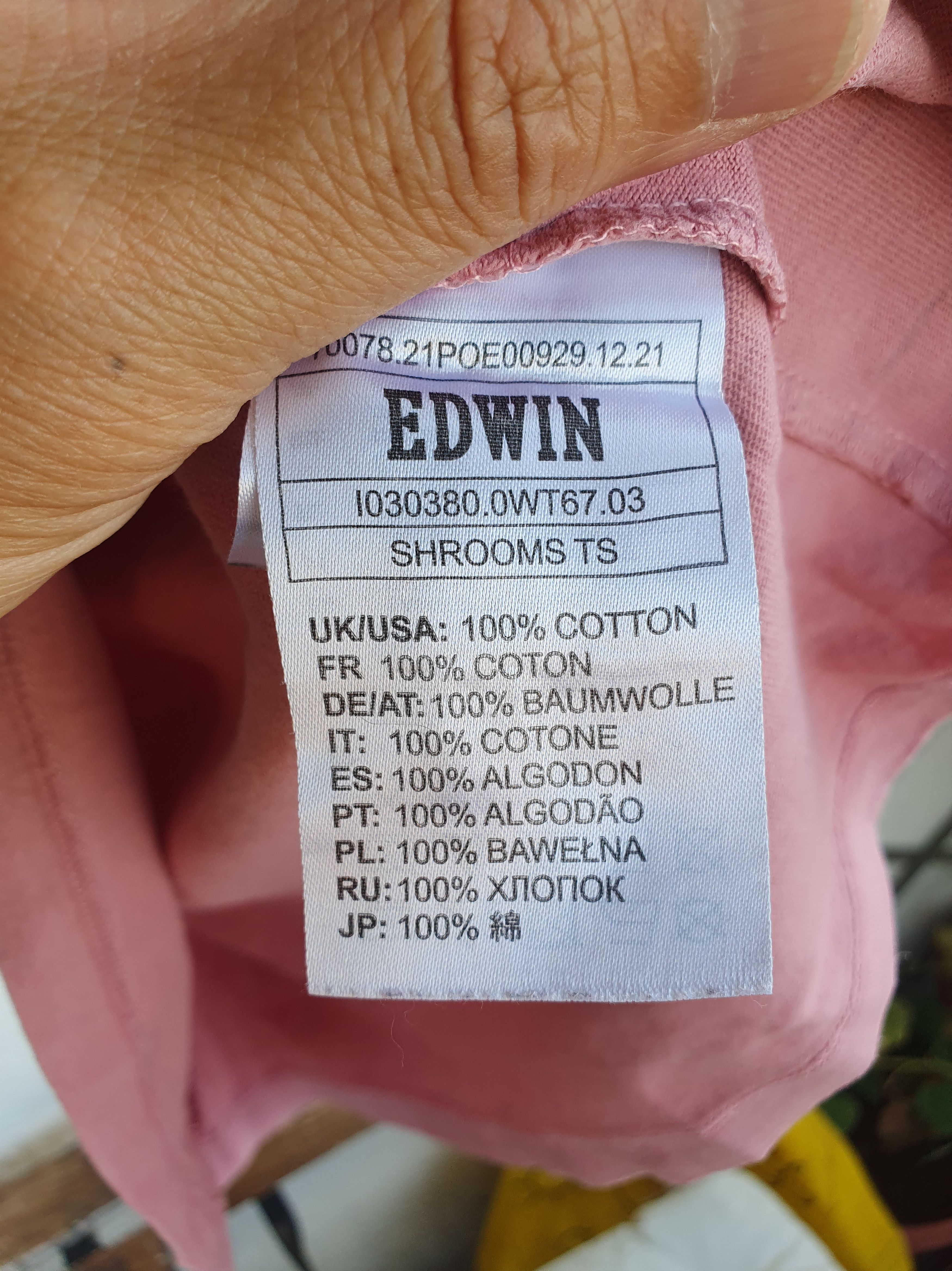 Edwin Edwin Shrooms Dusty Rose t-shirt sz L Size US L / EU 52-54 / 3 - 4 Thumbnail