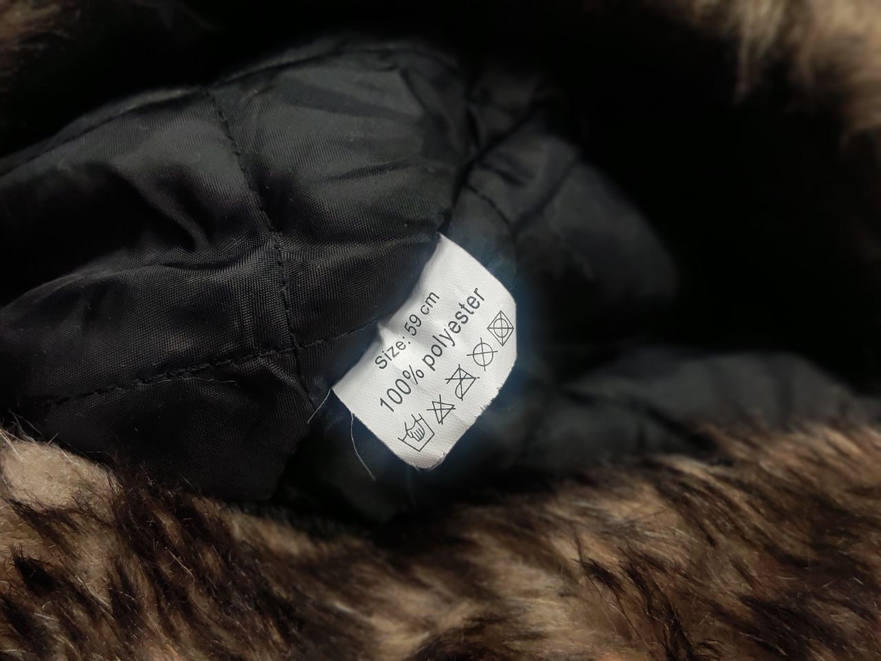 If Six Was Nine Vintage Y2K Fuzzy Fur Ushanka Hat Black faded l.g.b. Style Size ONE SIZE - 11 Thumbnail