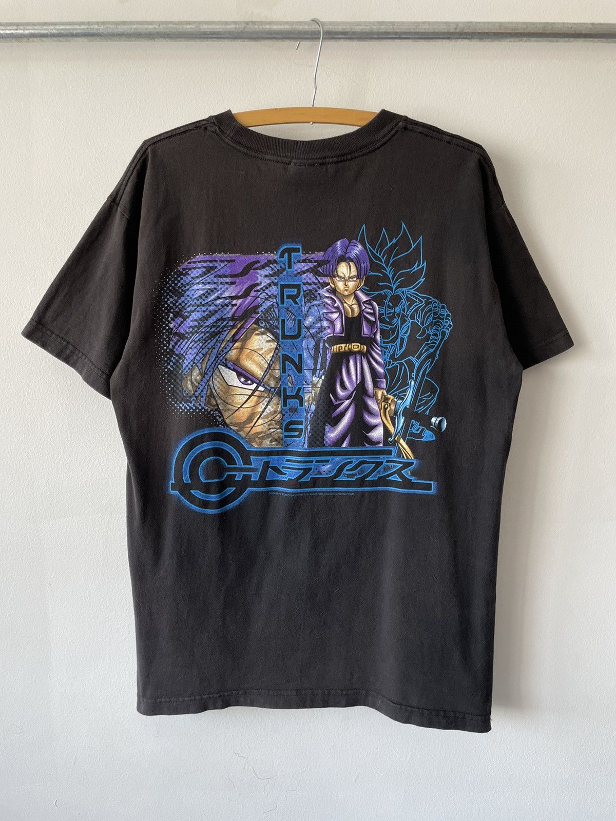 image of Vintage 2000 Trunks Dragon Ball Z Anime Tee in Black, Men's (Size Large)