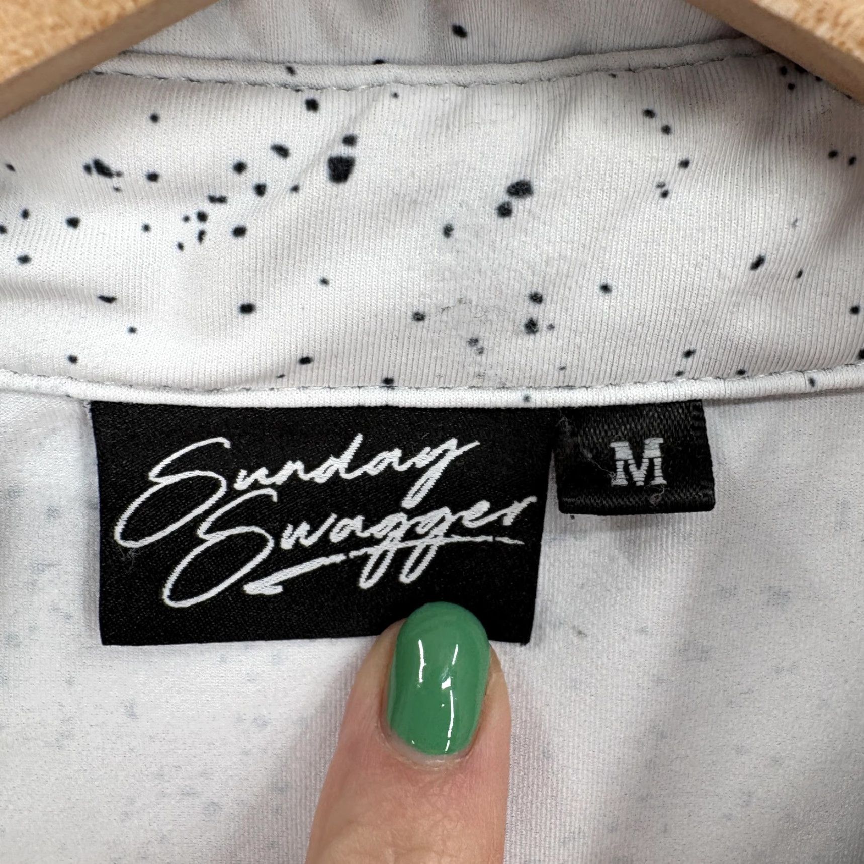 Vintage Sunday Swagger Polo Shirt Mens M Gray Spotted Performance Golf Short Sleeve Size US M / EU 48-50 / 2 - 3 Thumbnail