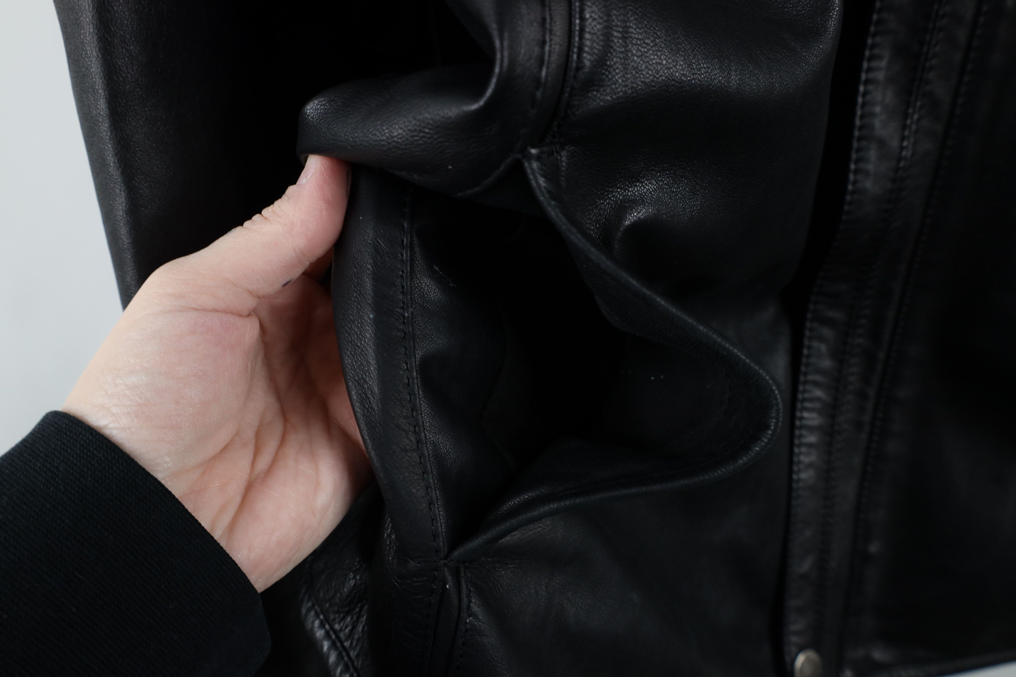 Vintage Vintage 90s Streetwear Soft Lambskin Leather Jacket Black Size US XXL / EU 58 / 5 - 7 Thumbnail