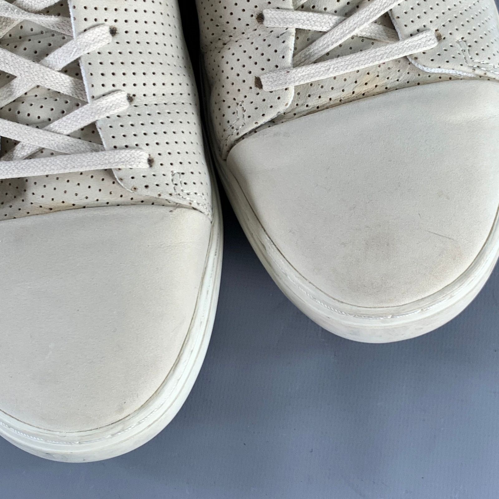 Paul Smith Size 12 Grey Stone Perforated Leather Cap Toe Sneakers Size US 12 / EU 45 - 9 Thumbnail