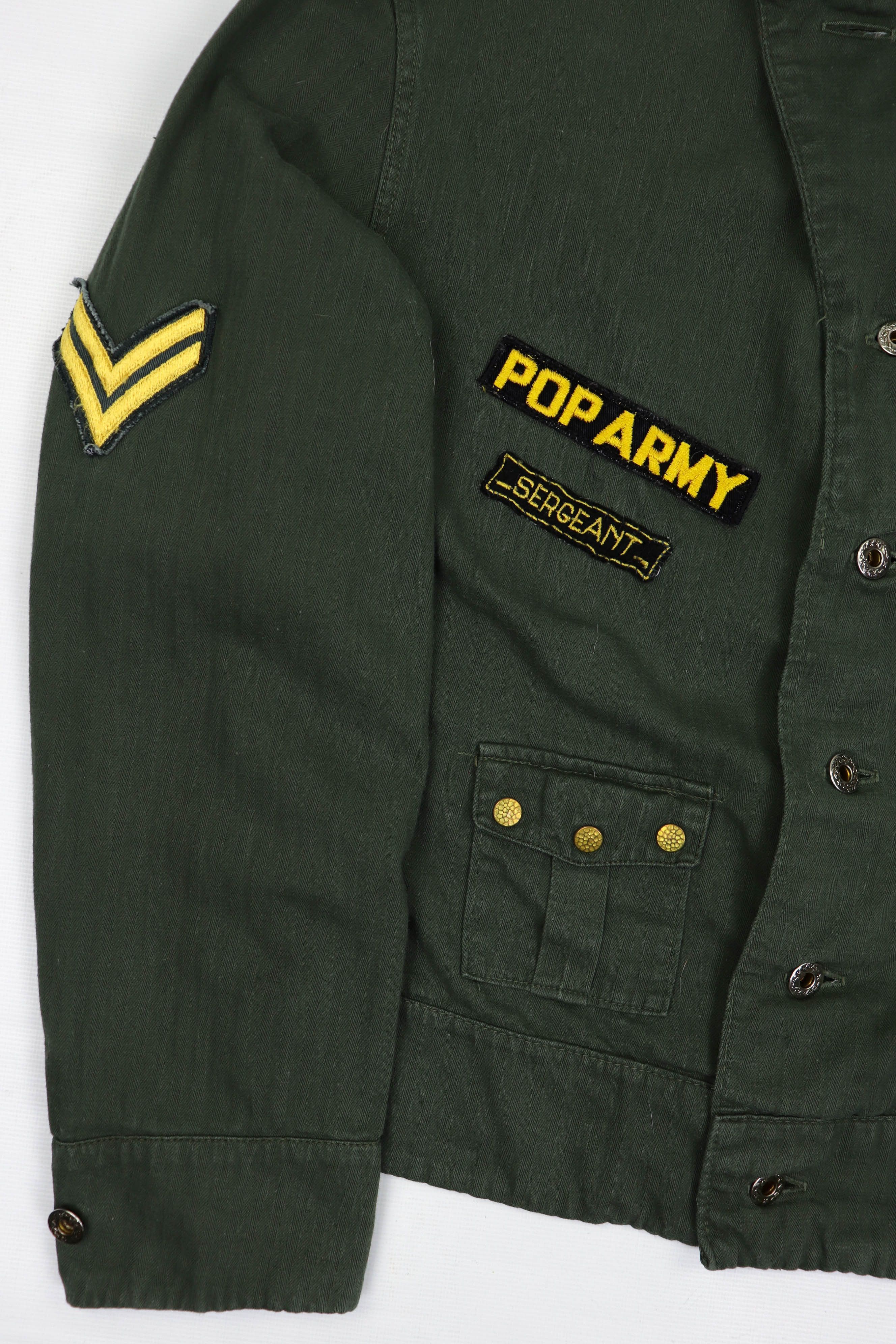 Vintage Pop Army Sergeant Halifax Island Canada Khaki Cropped Jacket Size US M / EU 48-50 / 2 - 4 Thumbnail