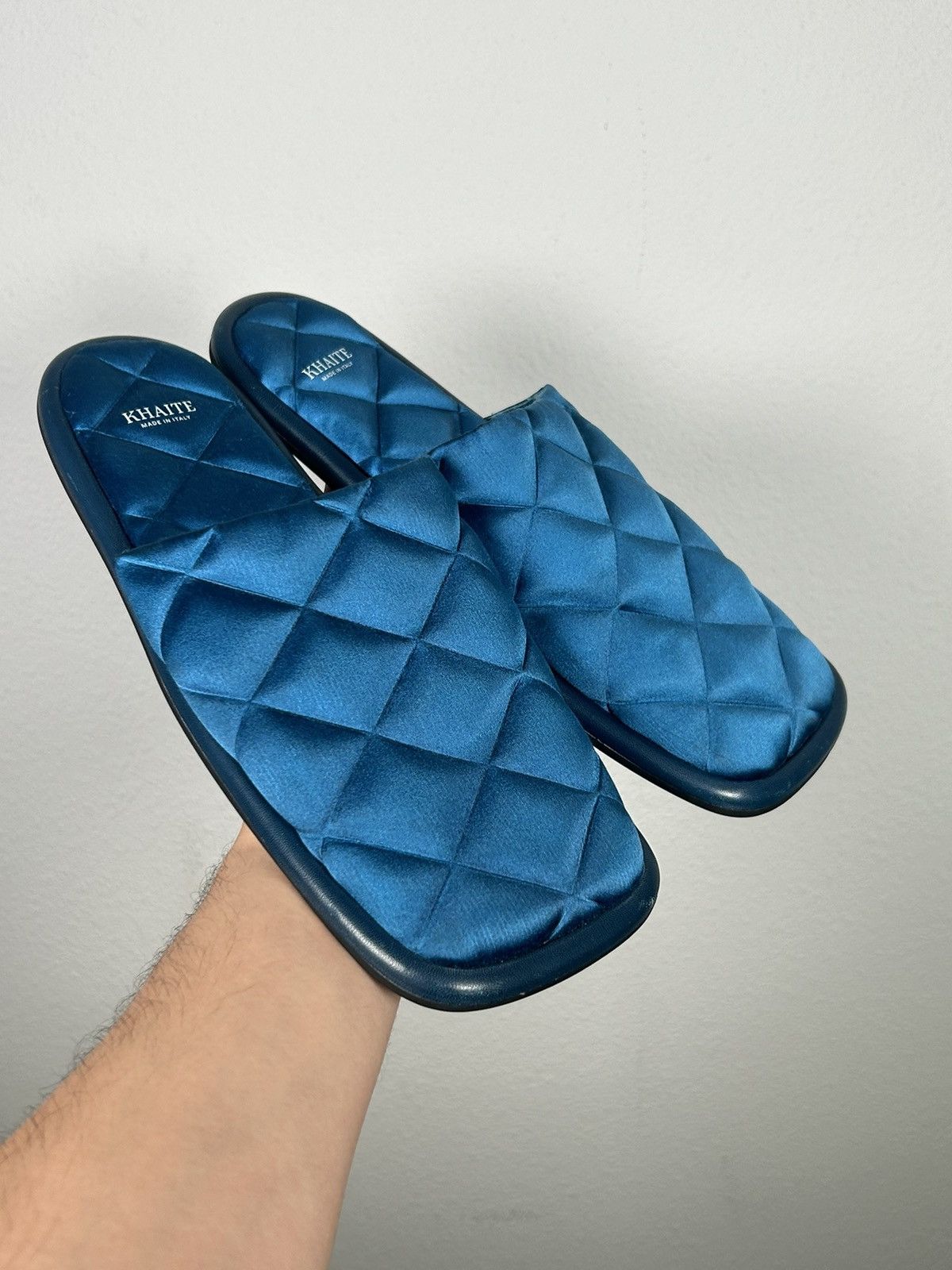 KHAITE Satin Quilted Square Toe Slippers Size US 10 / IT 40 - 1 Thumbnail