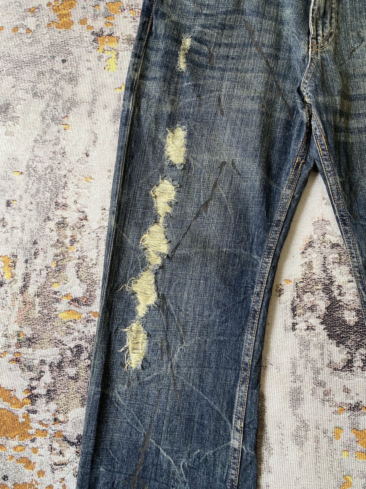 Japanese Brand Japanese Brand Distressed Flare Denim Size US 32 / EU 48 - 6 Thumbnail