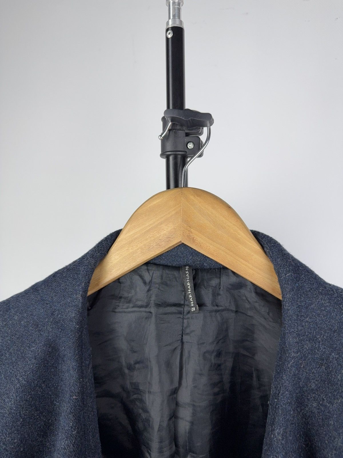 Japanese Brand NAF NAF Ruffle Wool Blend Belted Coat Dark Blue 38 / S-M Size S / US 4 / IT 40 - 6 Thumbnail