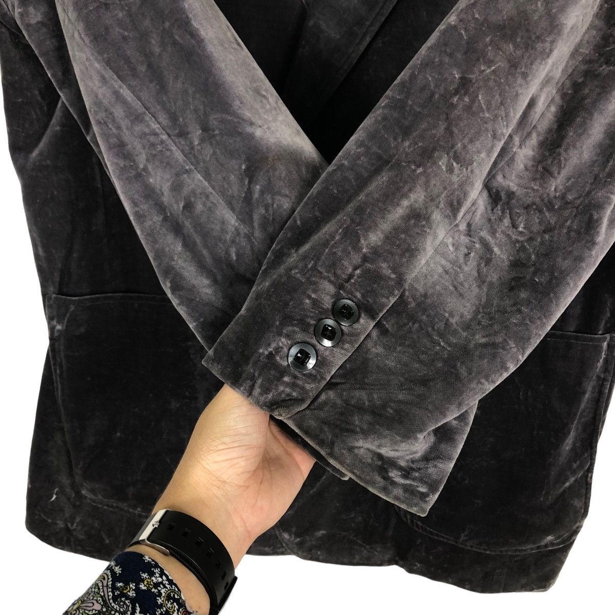Japanese Brand Vintage Velvet Double Breast Coat Jacket Yves Saint Laurent Size US M / EU 48-50 / 2 - 12 Thumbnail