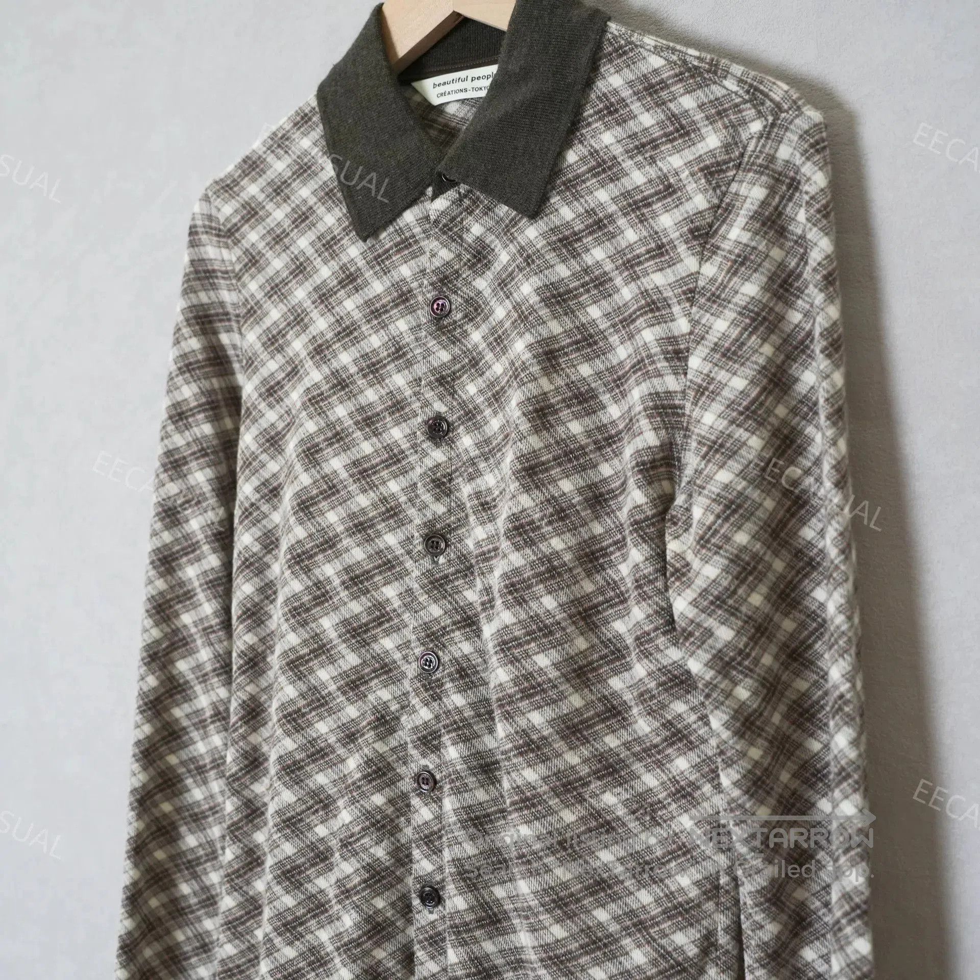 BP. Beautiful People Brown Plaid Wool Sweater. Size S / US 4 / IT 40 - 4 Thumbnail
