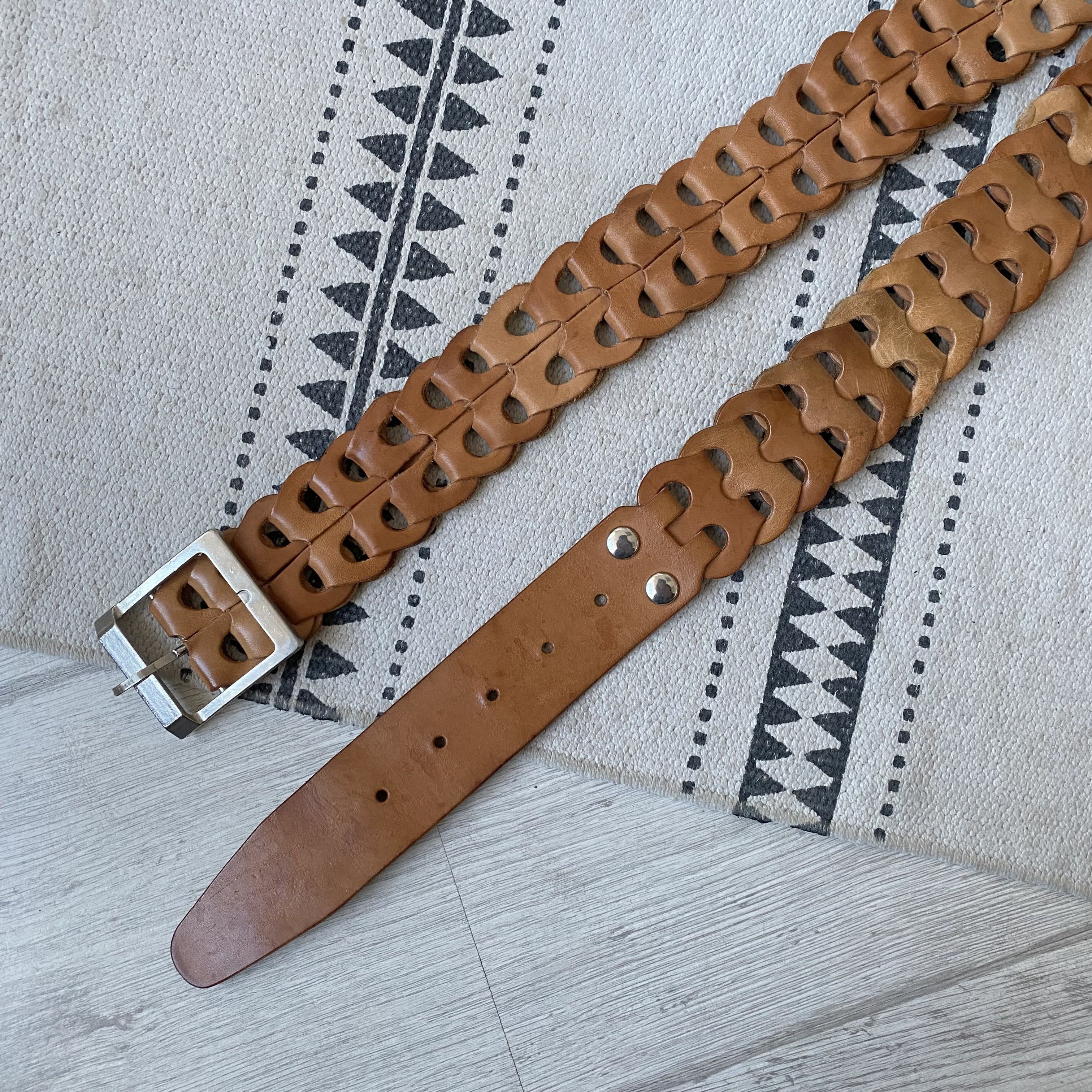 Cowboy Equipment Vintage Y2K leather belt american western style Size 36 - 4 Thumbnail