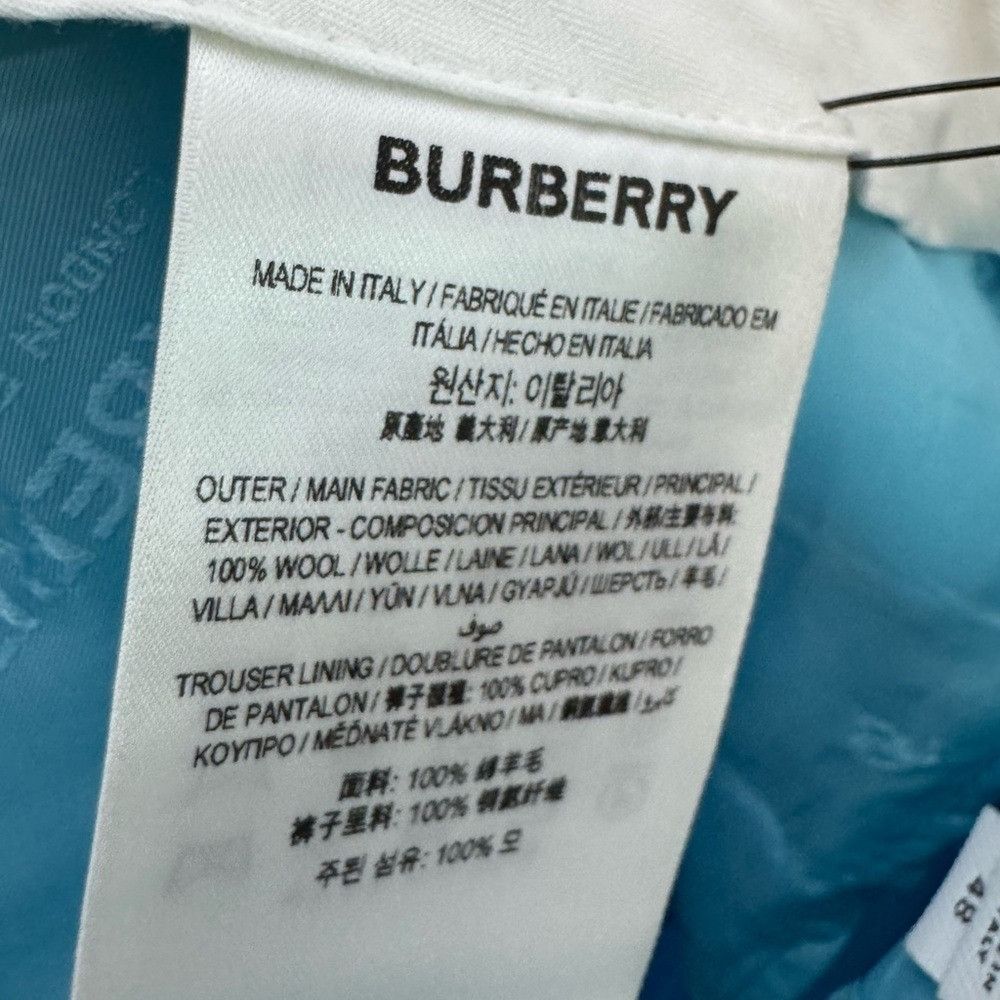 Burberry Burberry Tailored Wool Trousers Bright Opal Blue Men’s Size Size US 38 / EU 54 - 4 Thumbnail