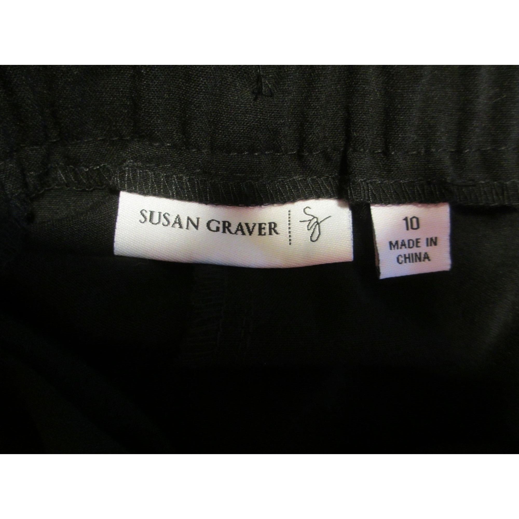 Other Susan Graver Black Elastic Waist Womens Pants Size 10 Polyes Size 32" / US 10 / IT 46 - 4 Thumbnail