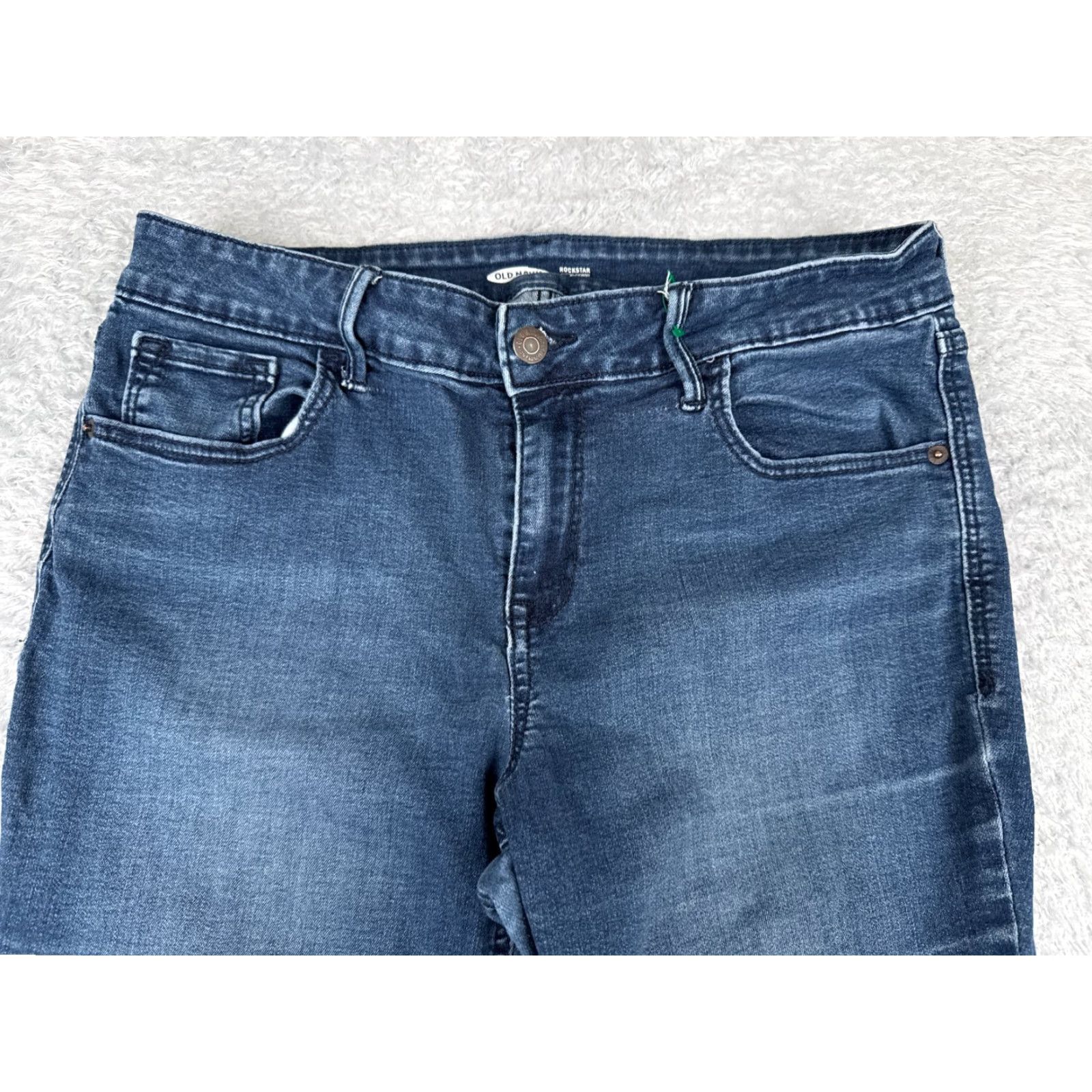 Old Navy Old Navy Rockstar Super Skinny Jeans Womens 12 Blue Denim Mid Rise 30x24 Distressed Retro Size 34" / US 12 / IT 48 - 4 Thumbnail