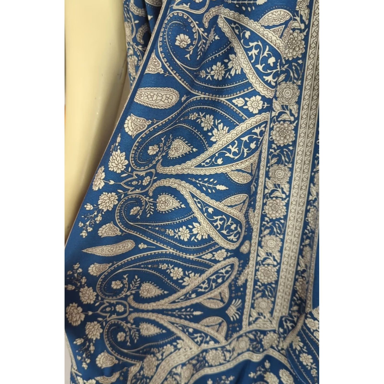 Vintage Storia Blue Boho Bandana Printed Ruffle Convertible Maxi Skirt Smocked Dress S (Blue) Green? Size 28" / US 6 / IT 42 - 2 Thumbnail