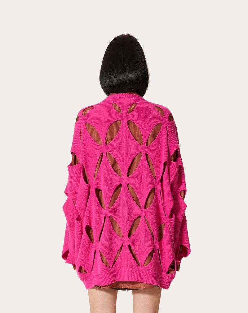 Valentino o1y0326 Crewneck Sweater in Fuchsia Size S / US 4 / IT 40 - 4 Thumbnail