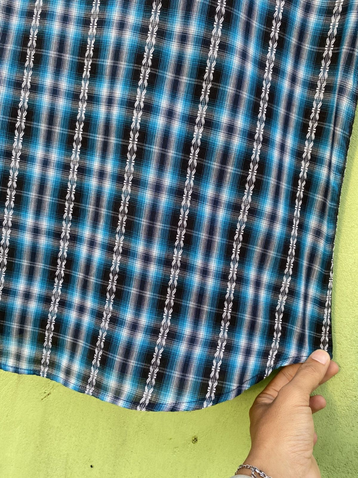 Mind Games Mind Games Vintage Mad Season Blue Plaid Short Sleeve Shirt Size US XL / EU 56 / 4 - 13 Thumbnail