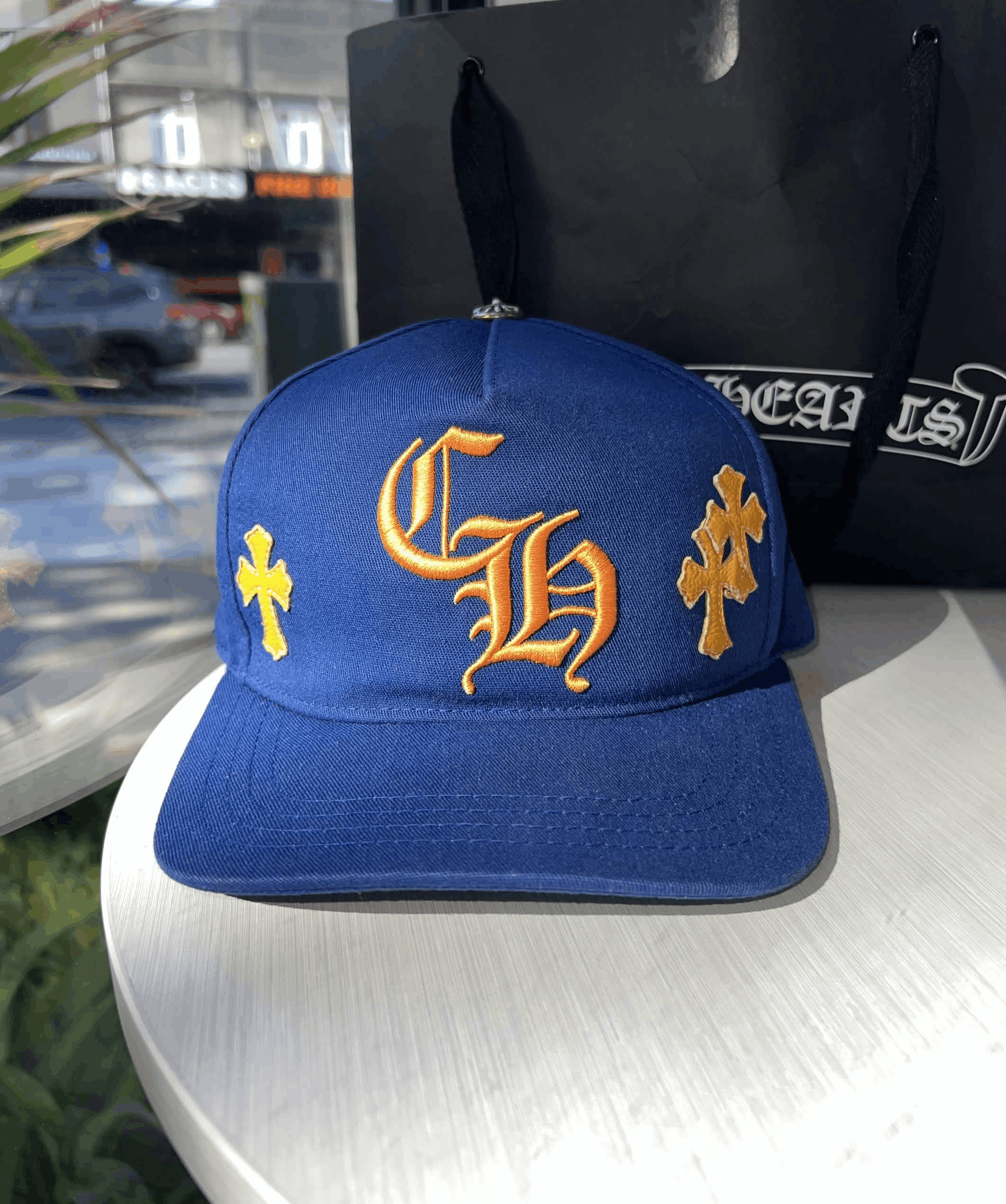 Chrome Hearts Chrome Hearts Cross Patch Hat (Blue/Yellow) Size ONE SIZE - 1 Thumbnail