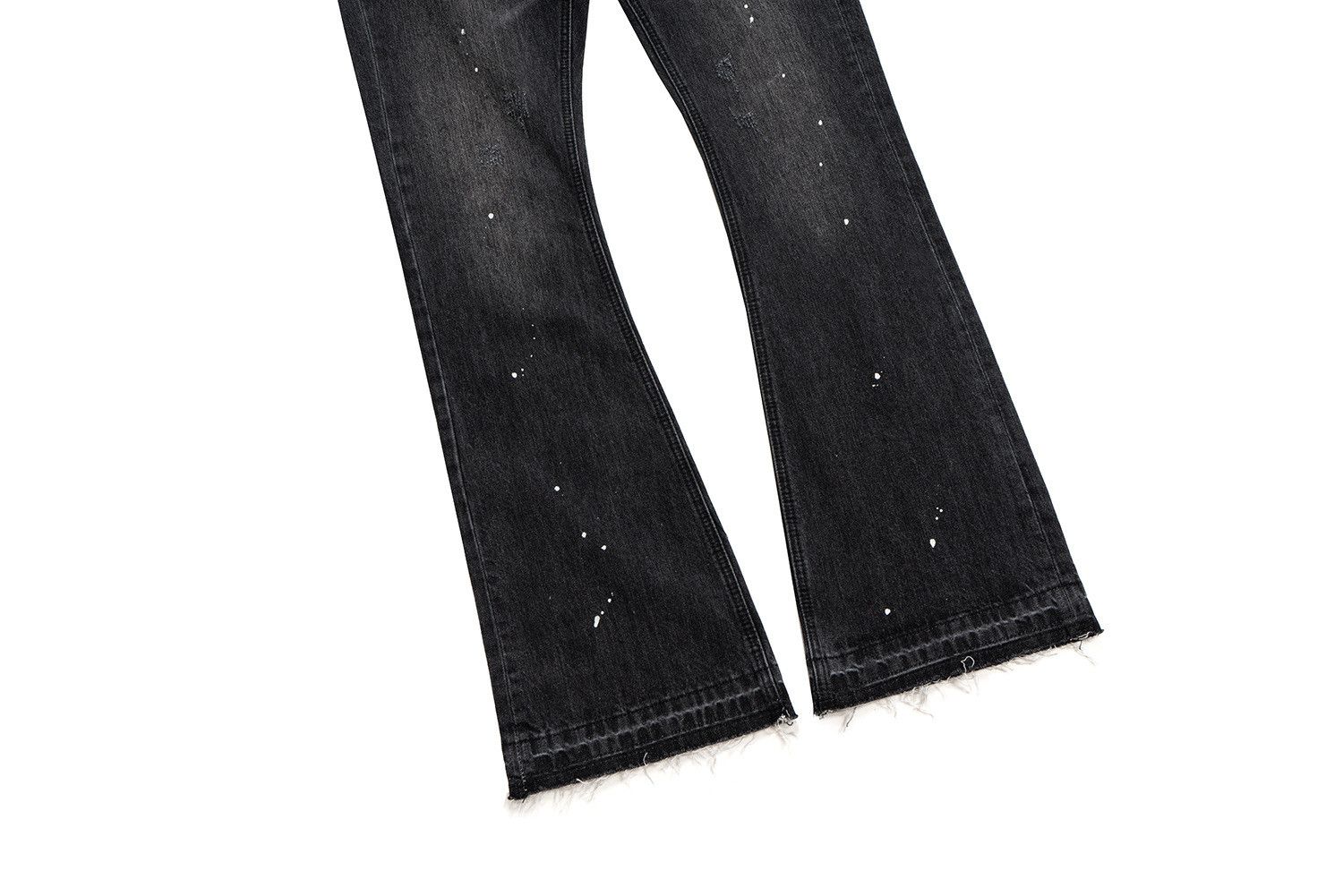 Vintage Street washed loose distressed ink-splashed flared jeans Size US 32 / EU 48 - 5 Thumbnail
