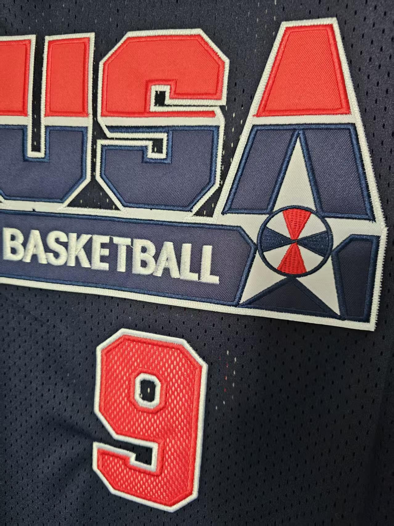NBA Michael Jordan Jersey USA 9 Blue Double Stitched Size US XL / EU 56 / 4 - 3 Thumbnail