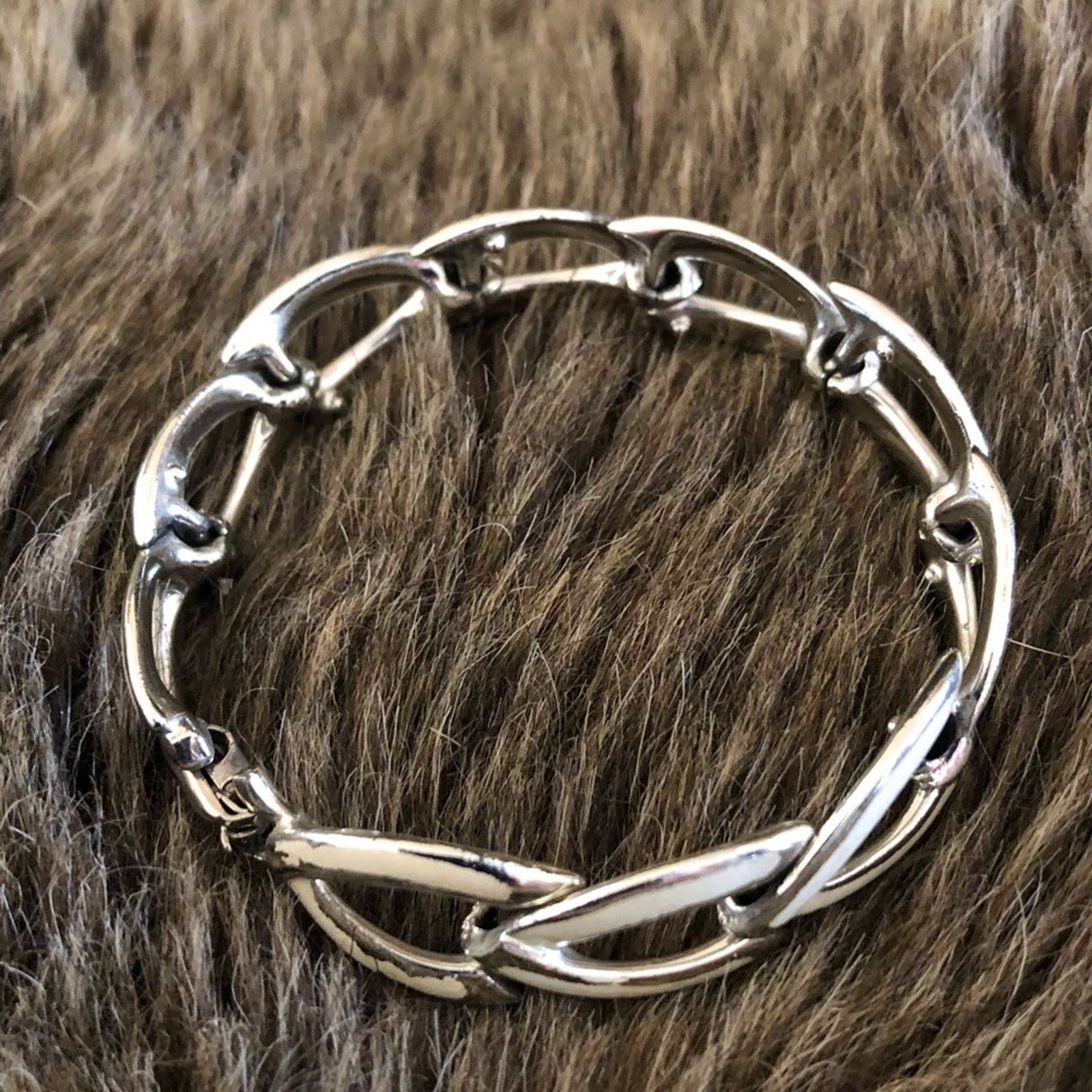 Vintage Vintage 60s Coro enamel silver plate link bracelet Size ONE SIZE - 8 Thumbnail