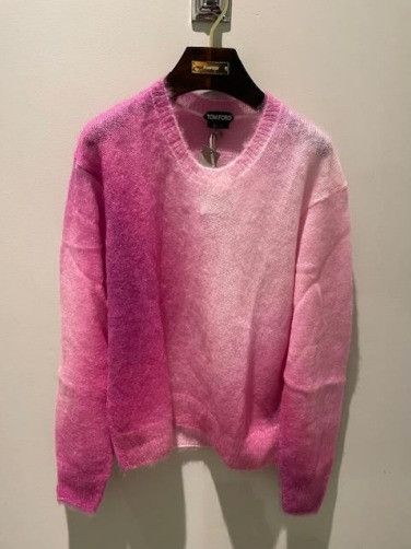 image of Tom Ford O1W1Db10124 Wool Crew Neck Sweater In Pink, Men's (Size Small)