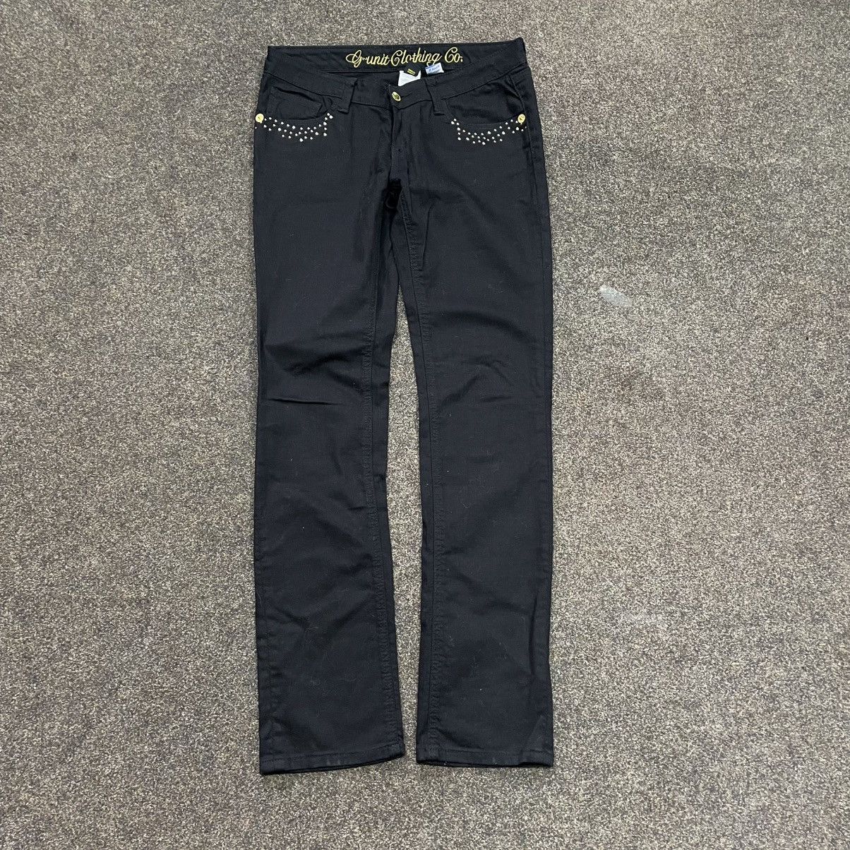Vintage Y2K Distressed Bootcut Jeans Black Chains Skate Streetwear Size 36" / US 14 / IT 50 - 1 Thumbnail