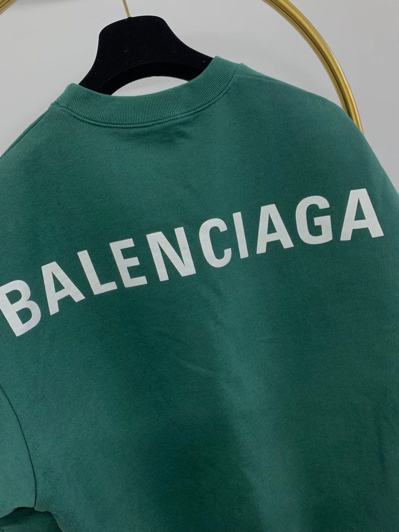Balenciaga Balenciaga Green Big Logo Round Neck Sweatshirt Size US S / EU 44-46 / 1 - 3 Thumbnail