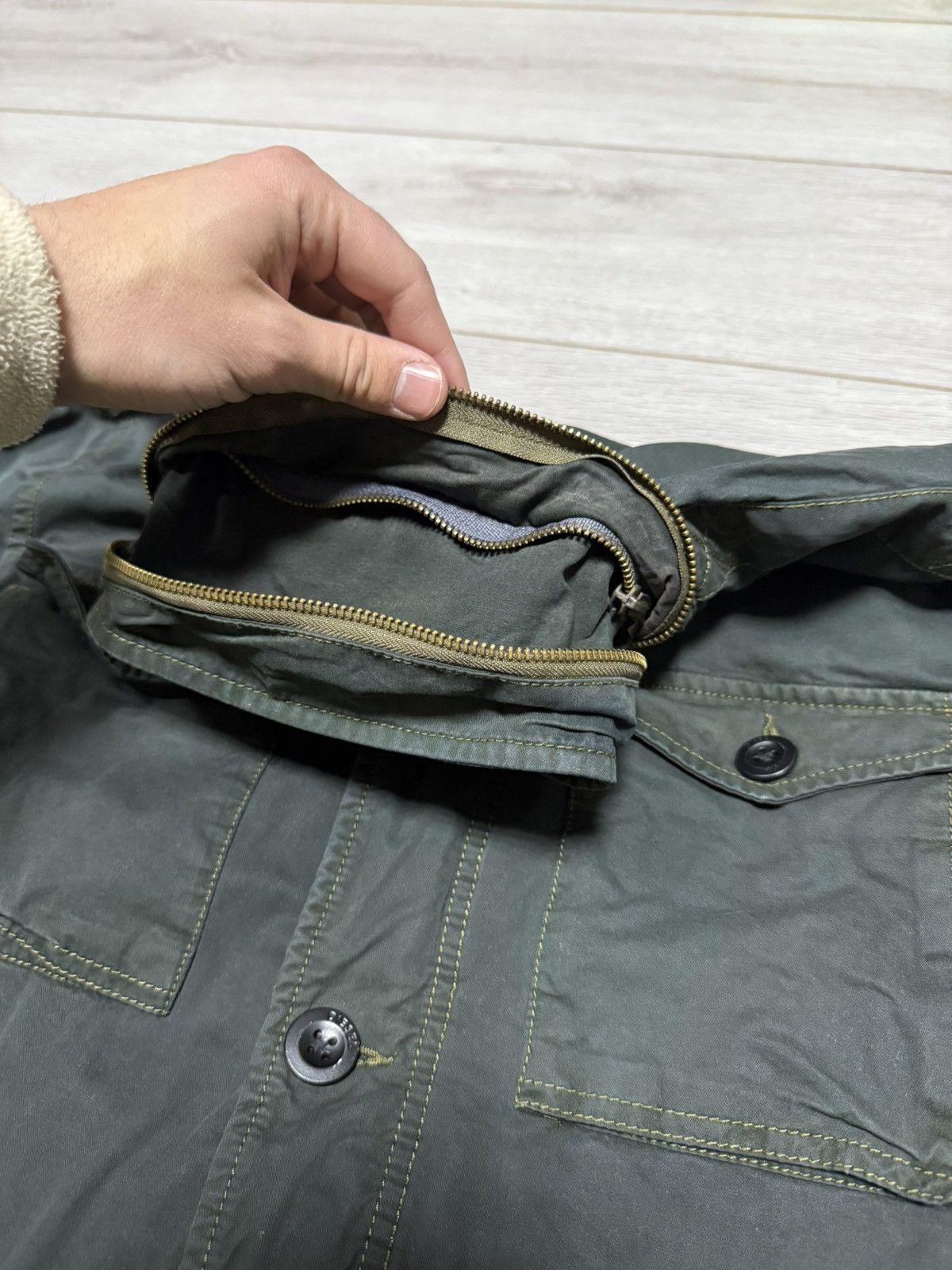 Diesel Diesel military zip buttons jacket washed Size US L / EU 52-54 / 3 - 3 Thumbnail