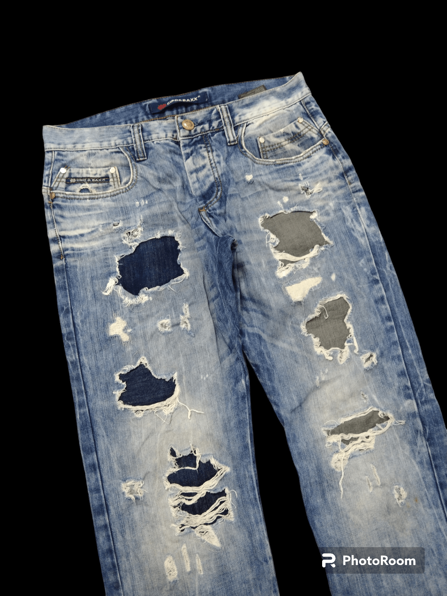 If Six Was Nine SICK RIPED PACTH CEPO&BAXX DENIM PANTS Size US 32 / EU 48 - 1 Thumbnail