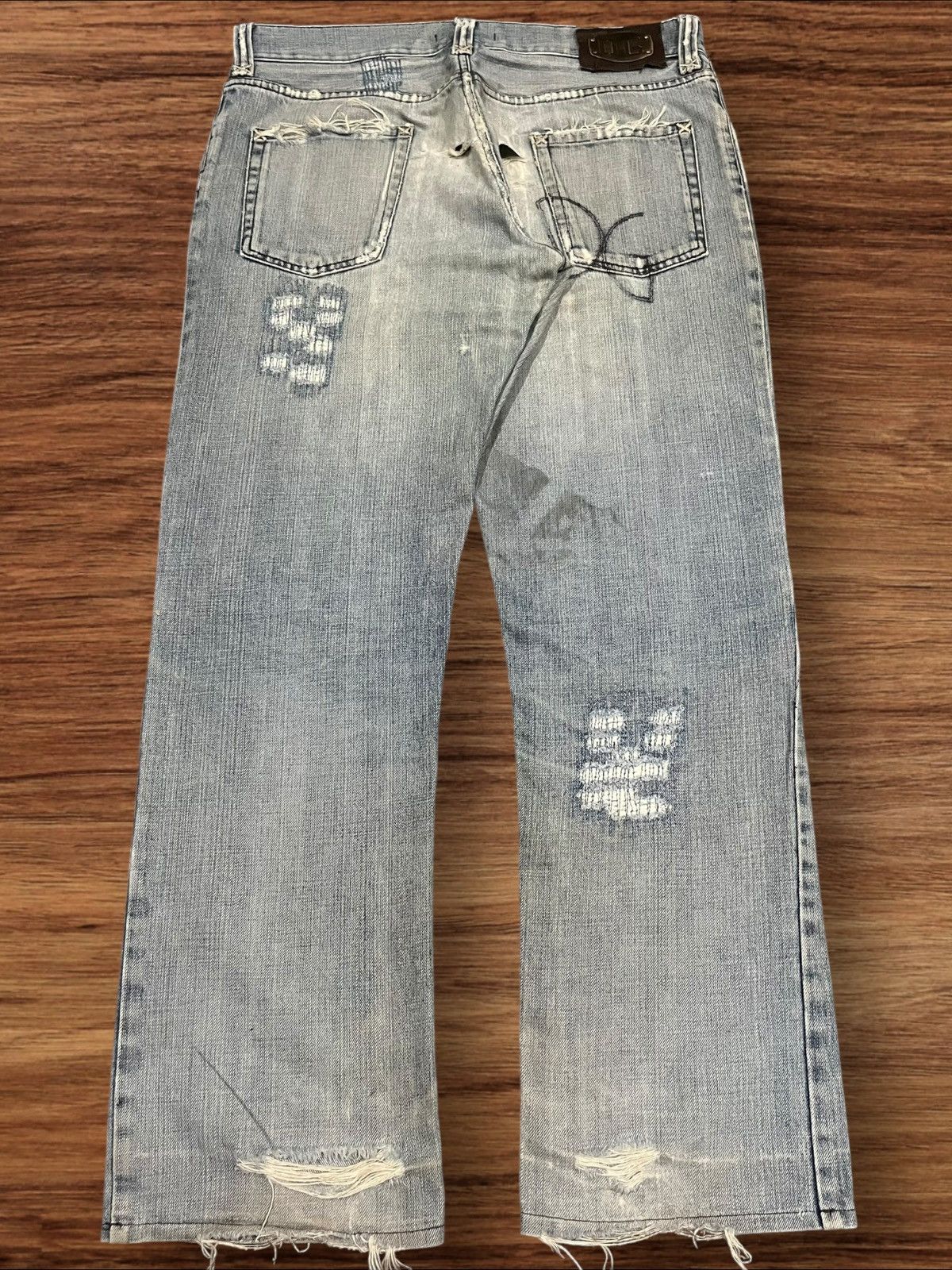 Dolce & Gabbana Y2K Dolce & Gabbana Distressed Sashiko Style Faded Blue Jean Size US 35 - 2 Thumbnail