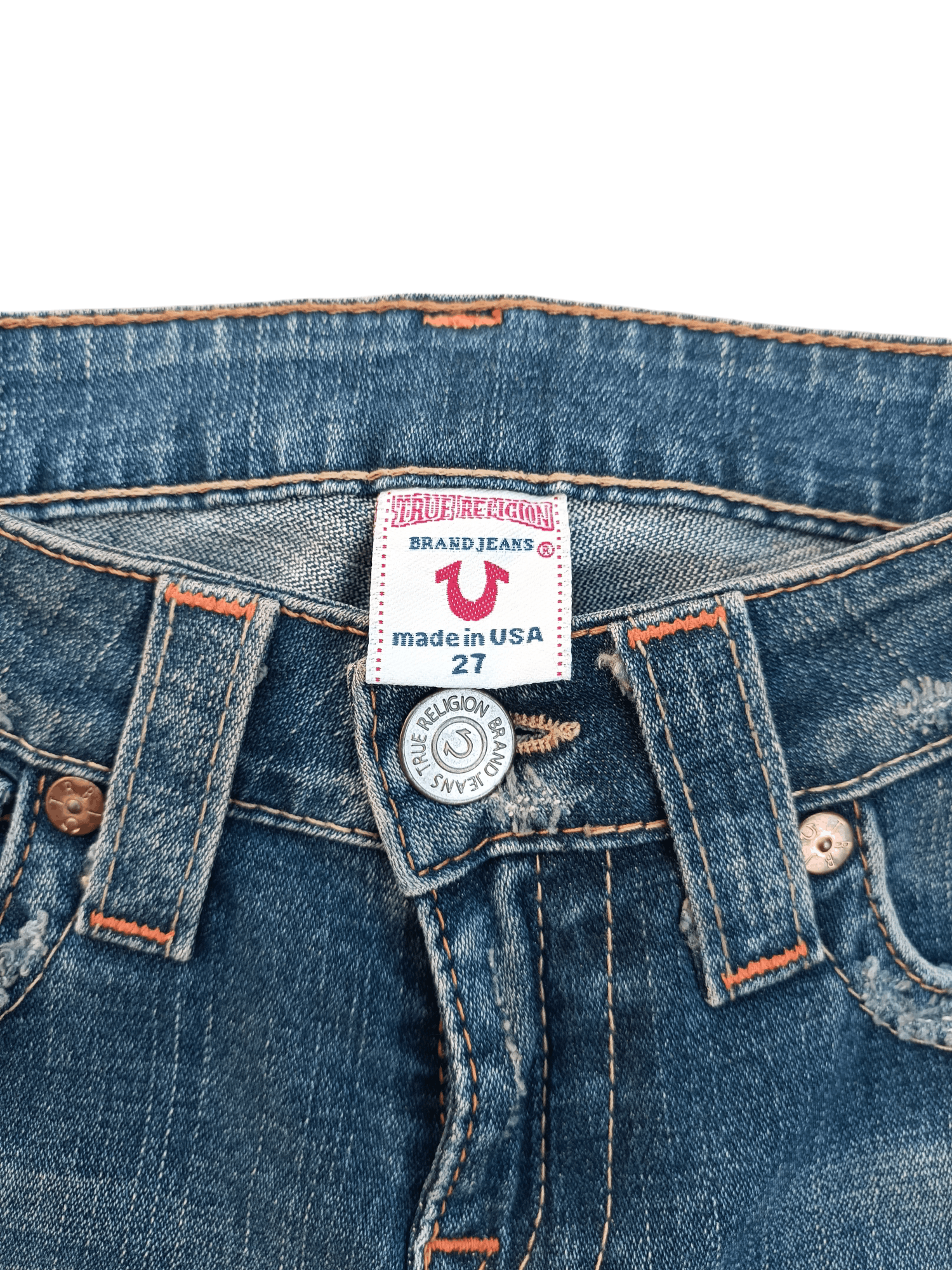 American Apparel × True Religion VINTAGE FLARED 💥 TRUE RELIGION DISTRESSED JOEY DENIM TR12 Size 27" / US 4 / IT 40 - 20 Thumbnail