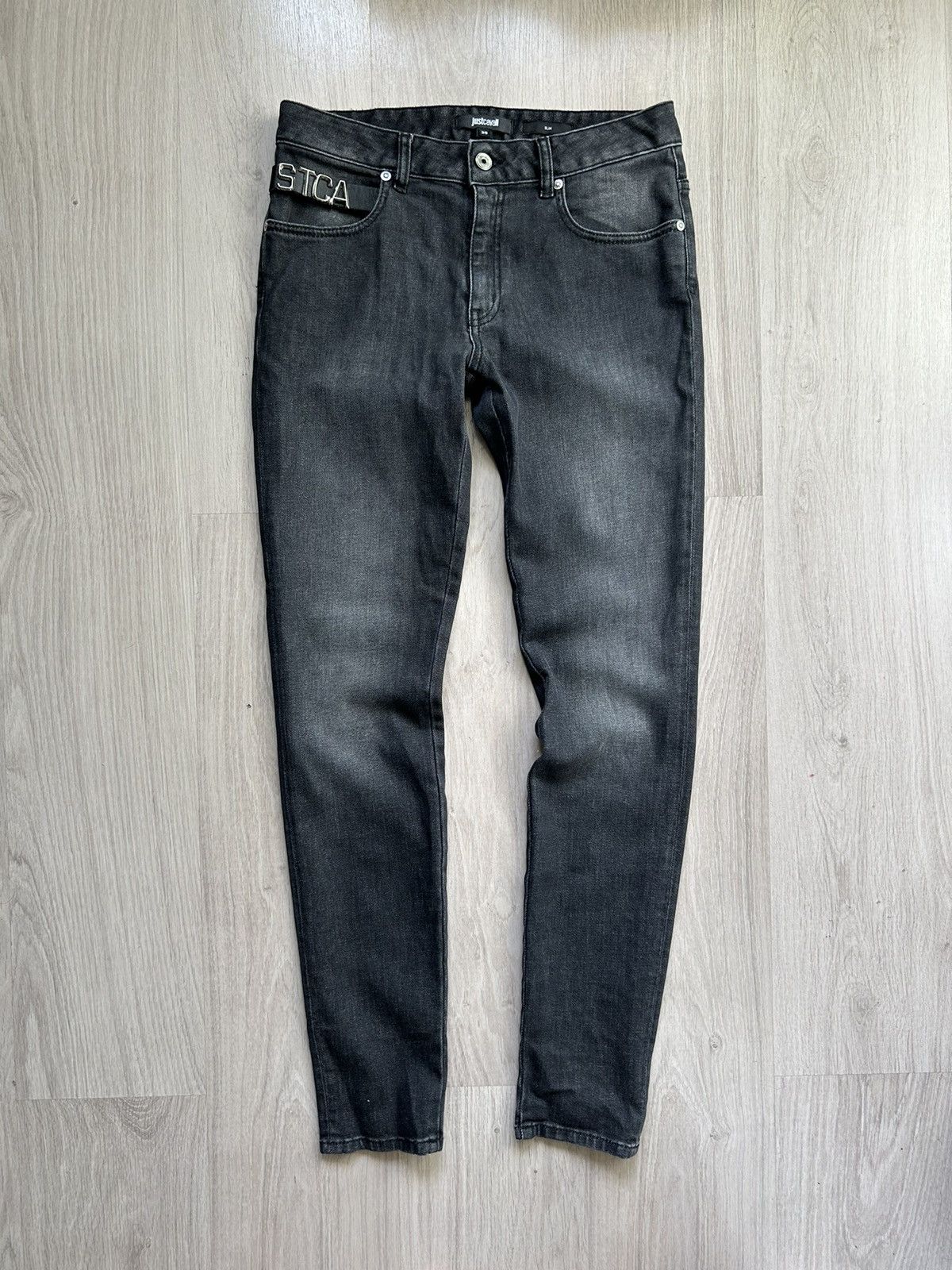 image of Avant Garde x Just Cavalli Vintage Flare Jeans in Black, Women's (Size 28)