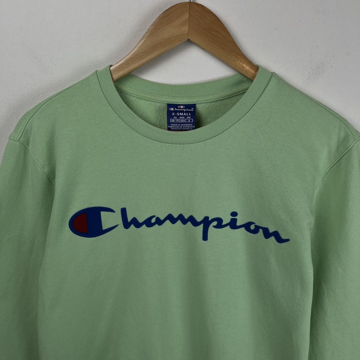 Champion Champion Sweatshirt Mint Big Logo USA Vintage 90s Rap Sport Size US S / EU 44-46 / 1 - 3 Thumbnail