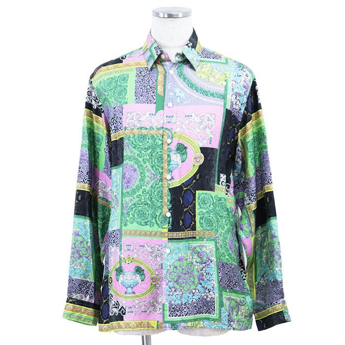 Versace Versace Versace HERITAGE FIT 100% Silk Shirt Textile Dress Shirt DUTY FREE for USA Size ONE SIZE - 1 Thumbnail